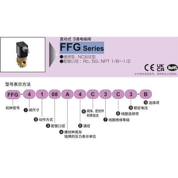 CKD喜開理多種流體直動式3通電磁閥集成閥FFG-2106D1A3A1