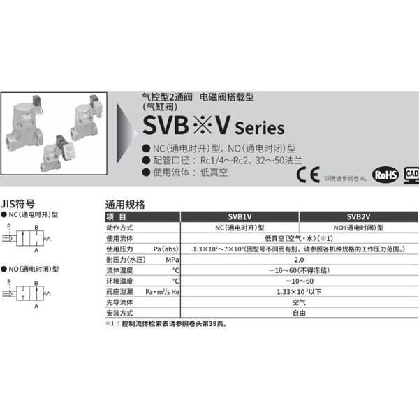 CKD喜開理氣控型2通閥（氣缸閥）SVB2V-8F-02CS-AC100V