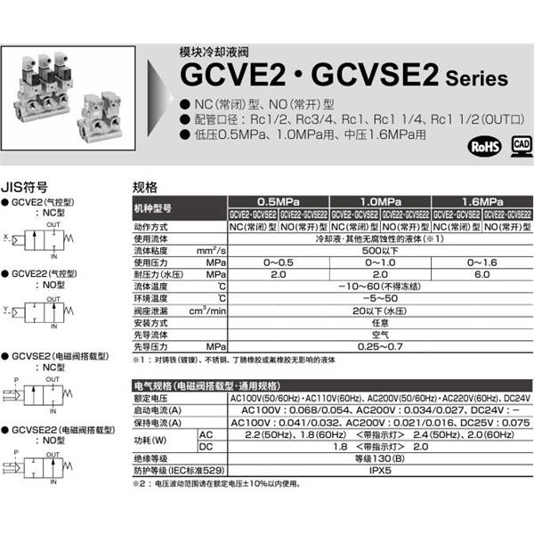 CKD喜開理氣控式2通閥（冷卻液閥）GCVE22-A-15A-05-0