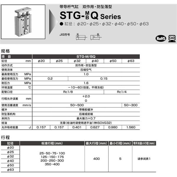 CKD喜開理帶導(dǎo)桿氣缸STG-MQ-25-25-H-M1